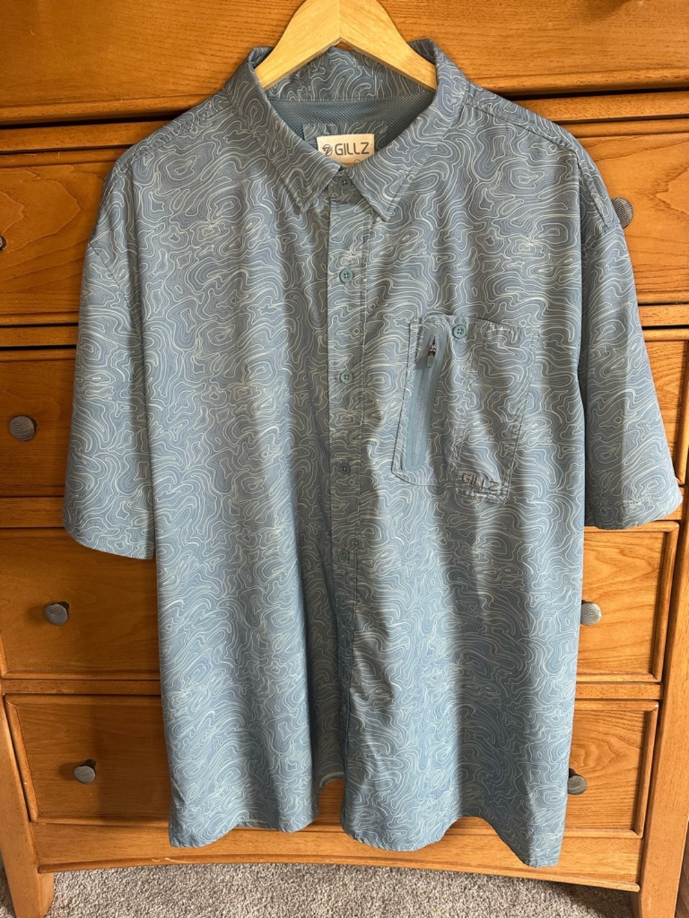 Gillz Vented Mens Fishing Short Sleeve Shirt 2XL Medium Blue Outdoor Gorpcore